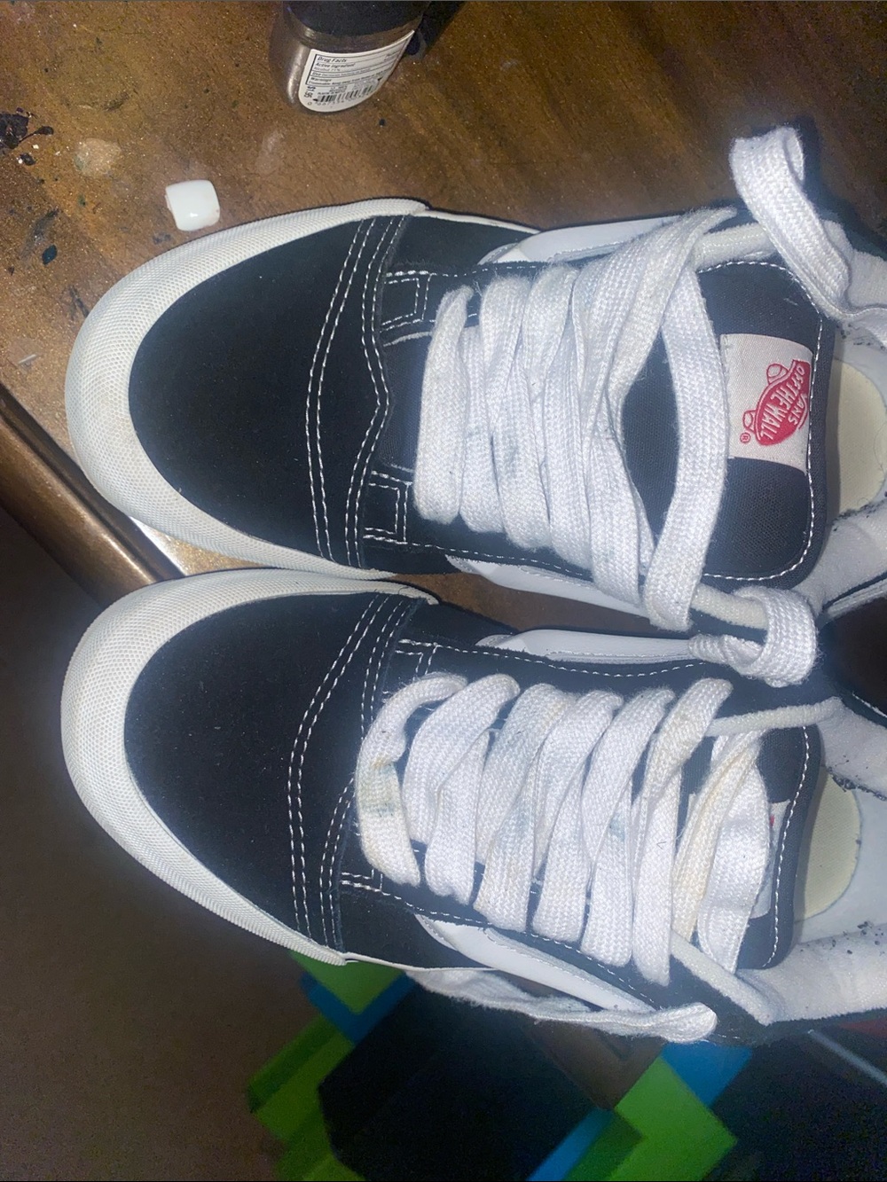 Vans Kids Black and White Low-Top Skate Sneakers